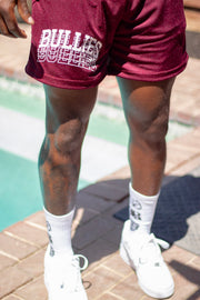 Stacked Mesh Shorts (Maroon|Creme)